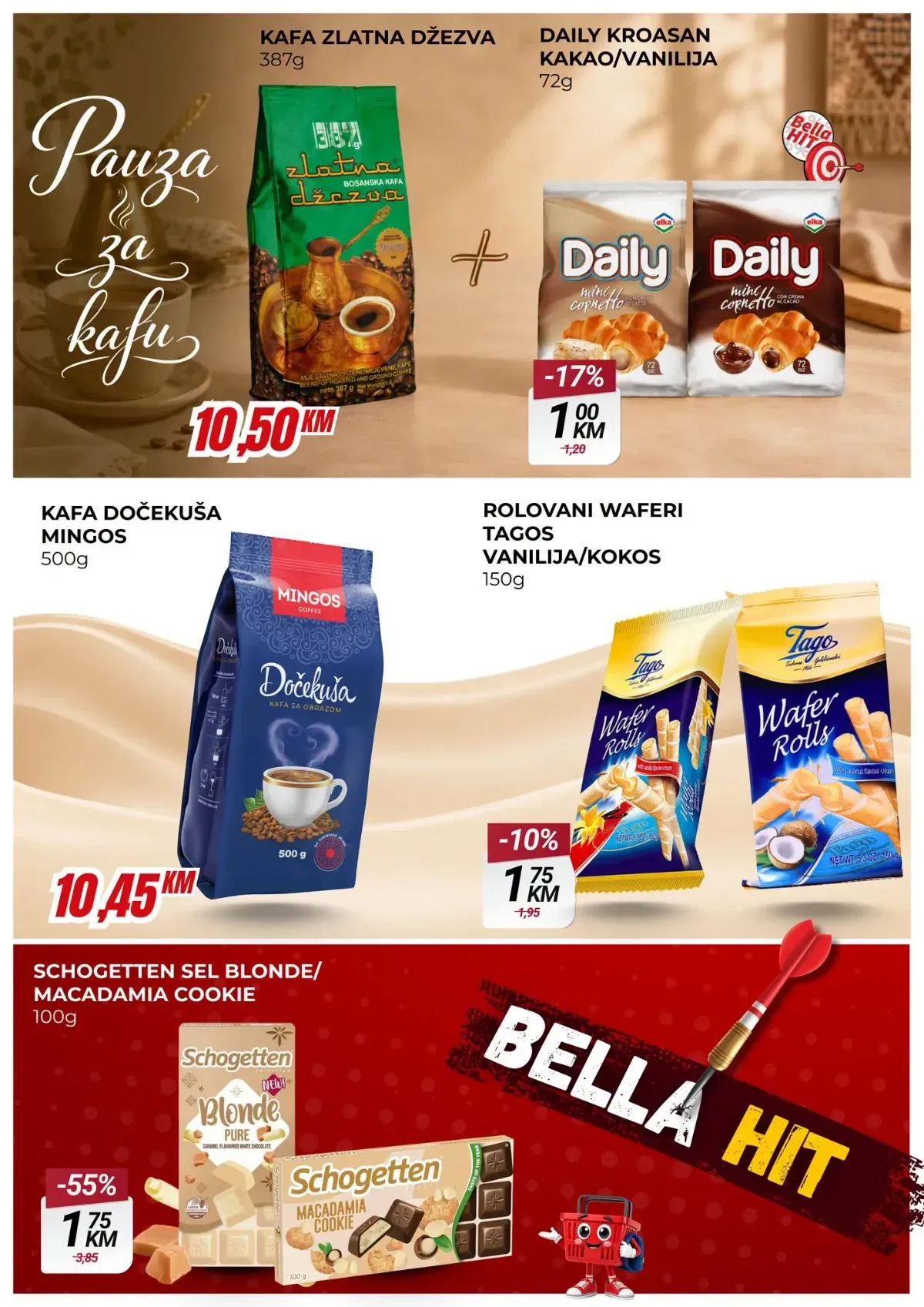 Belamionix vikend akcija – kafa, kroasani, vafli i Schogetten čokolade snižene do 55%
