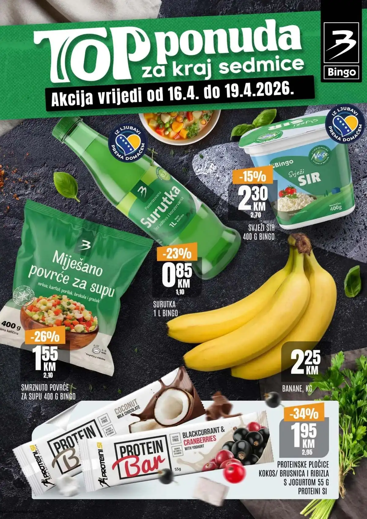 Bingo vikend akcija do 50% katalog prehrana piće kućne potrepštine do 19.04.2026 strana 1