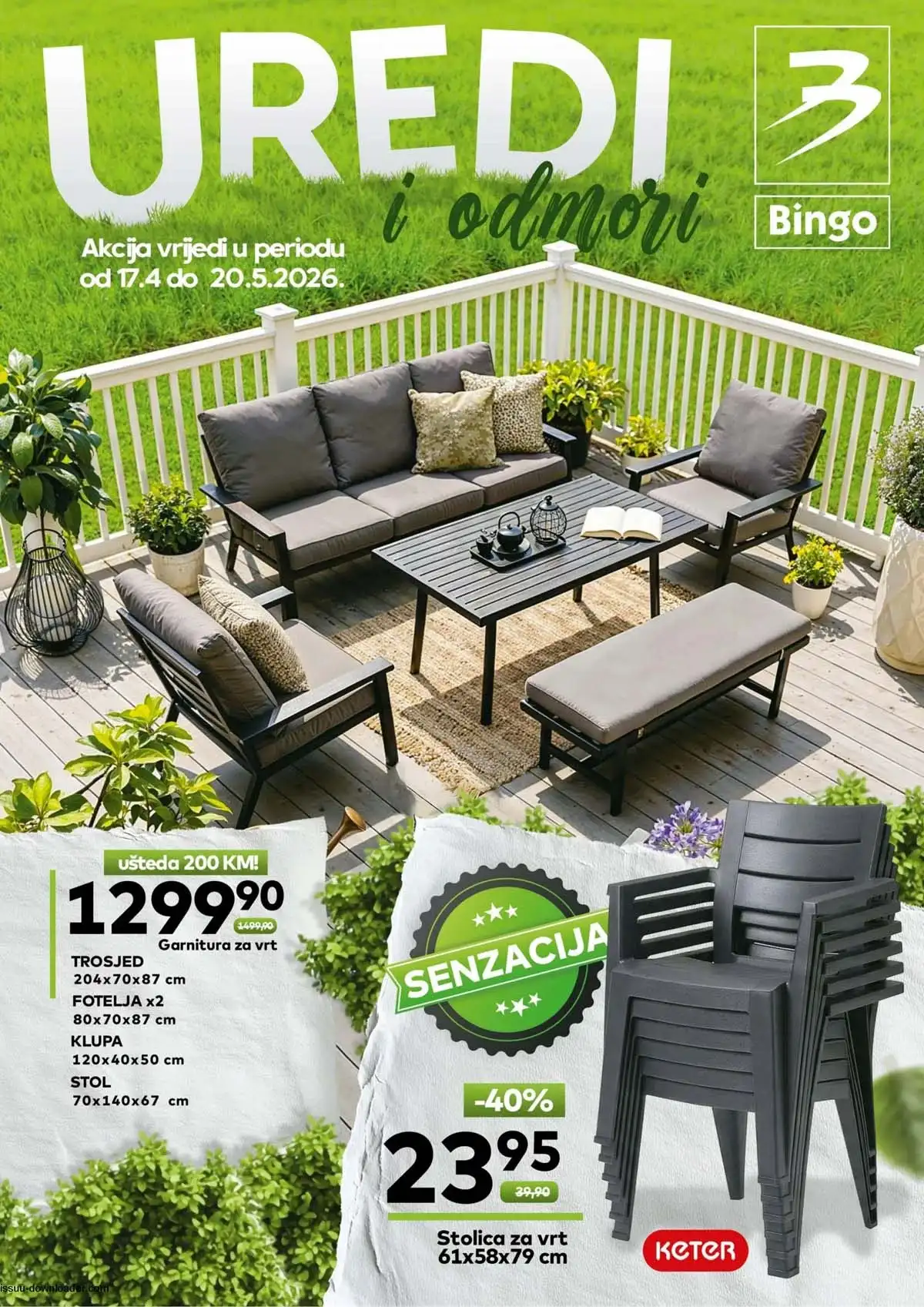 Bingo sniženja do 50% vrt garniture stolovi stolice katalog akcija do 20.05.2026 strana 1
