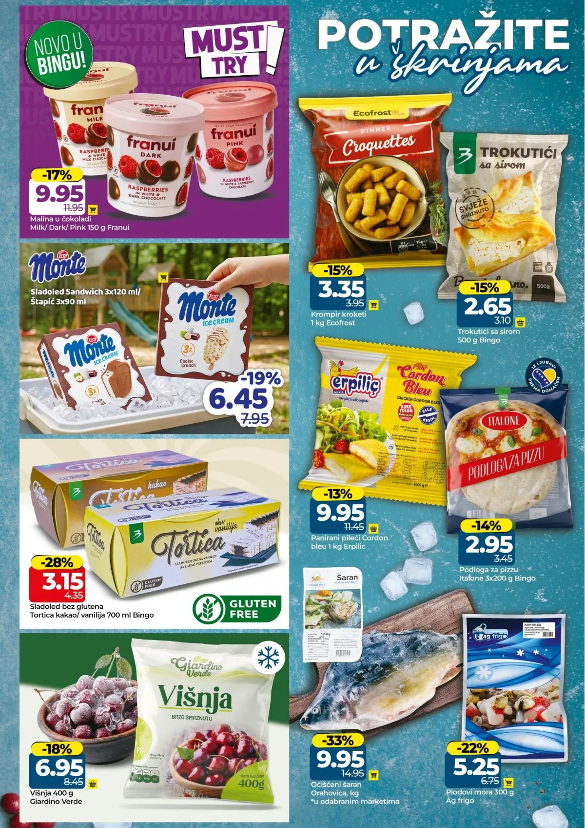 Bingo katalog do 30.08.2026. – sladoledi, smrznuta hrana, riba i proizvodi iz škrinja