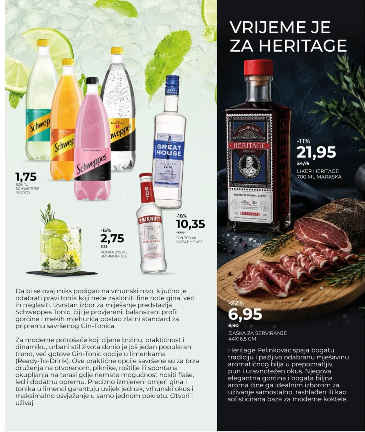 Bingo Magazin+ do 01.09.2026. – Schweppes, Smirnoff Ice, Great House gin i Heritage pelinkovac