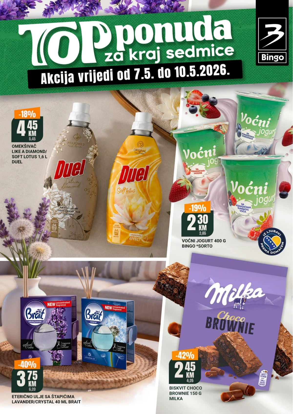 Bingo vikend akcija do 53% prehrana piće hemija i kućne potrepštine BiH do 10.05.2026 strana 1