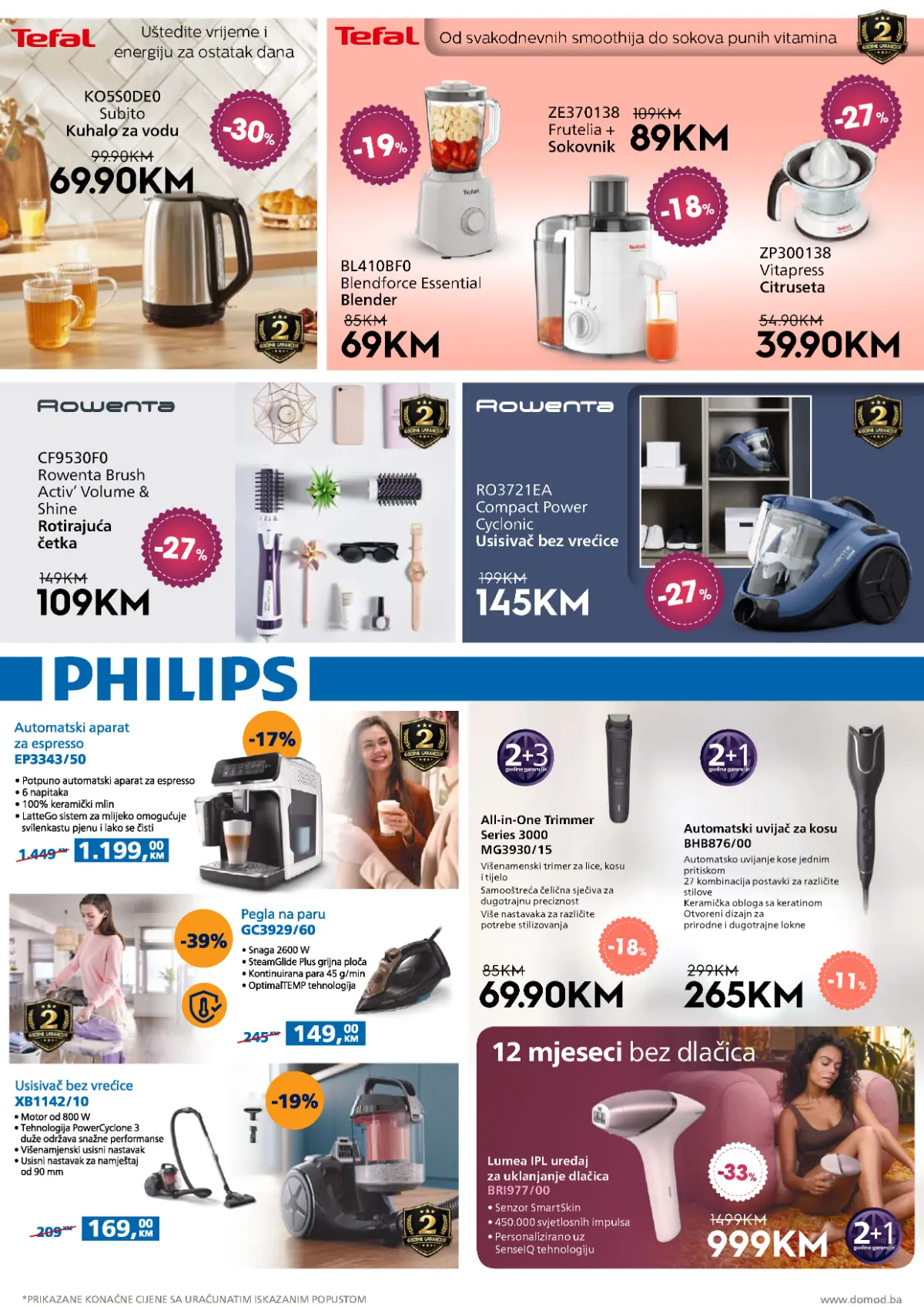DOMOD katalog, stranica 13 – kuhalo, blender, sokovnik, citruseta, usisivač i uređaji za njegu
