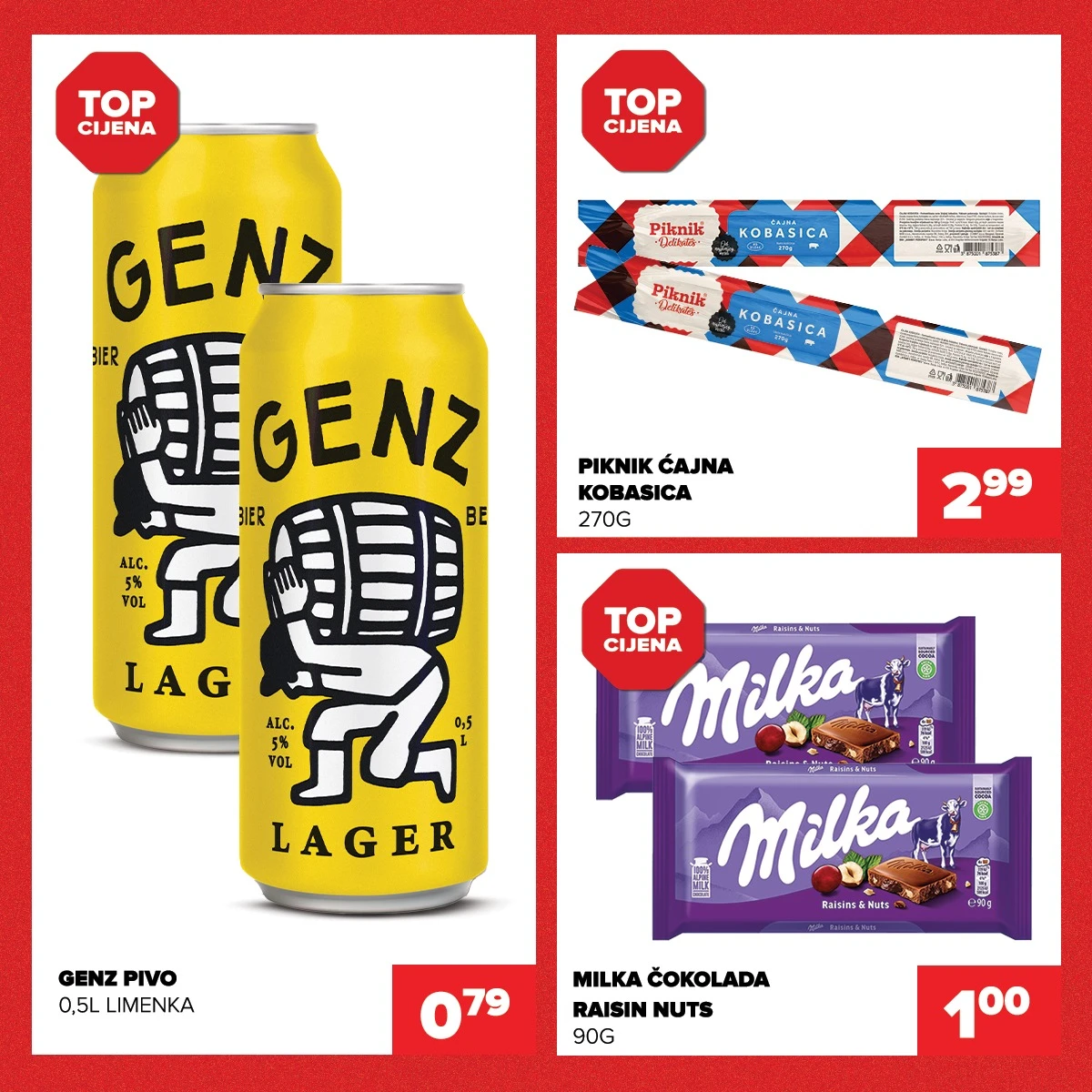 Đurić rođendanska akcija – pivo, čajna kobasica i Milka čokolade na sniženju