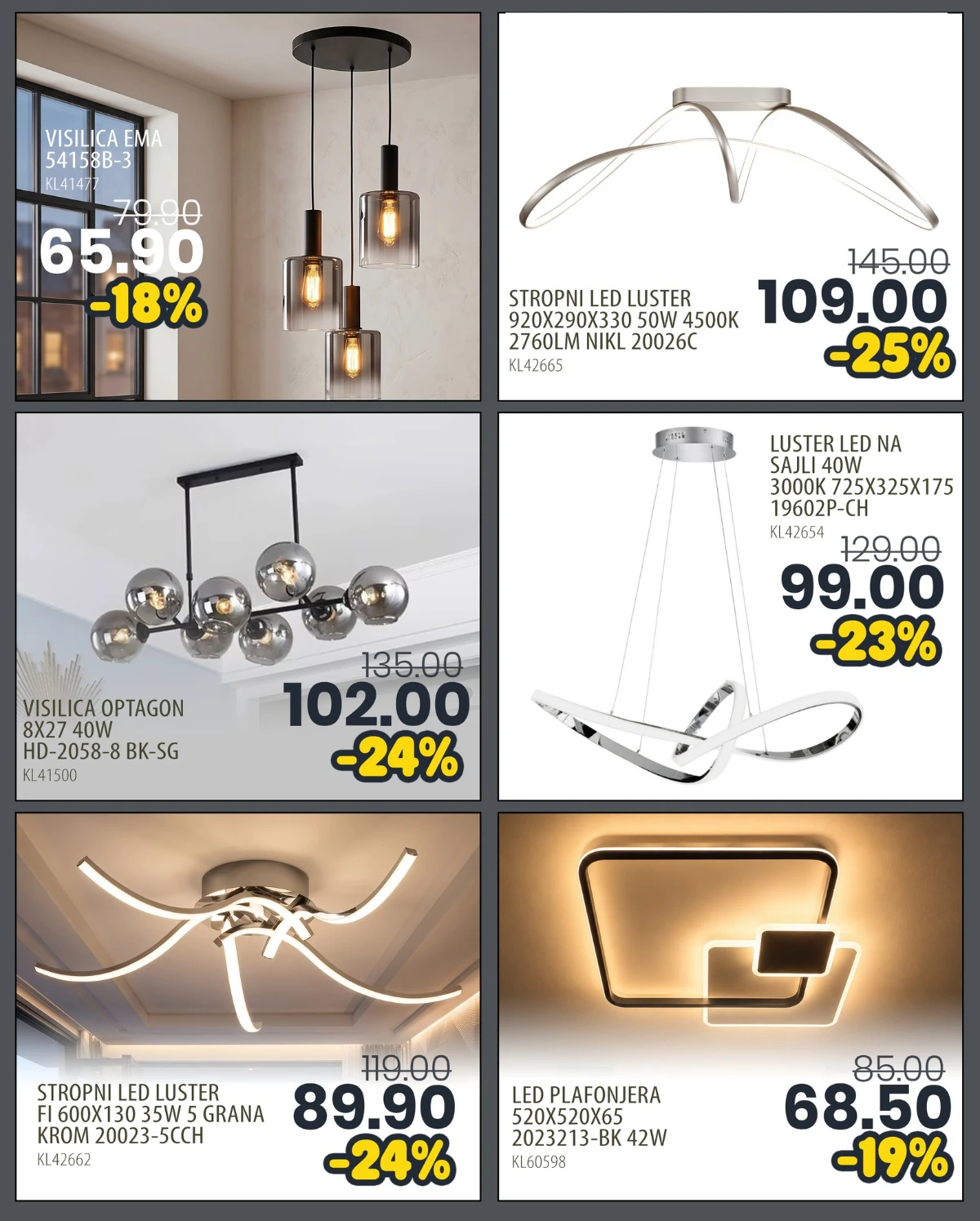 FIS akcija – LED lusteri, visilice i plafonjere po akcijskim cijenama