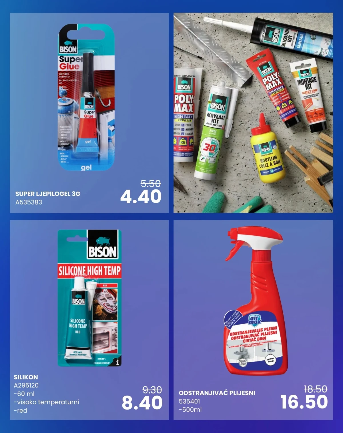 Bison ljepila za PVC, plastiku, metal i ostale materijale u FIS akciji