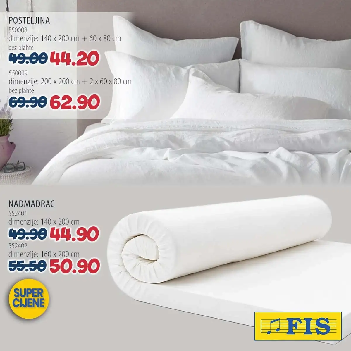 FIS HOME katalog sniženja do 30% posteljine nadmadraci jastuci step deke do 11.05.2026 strana 2