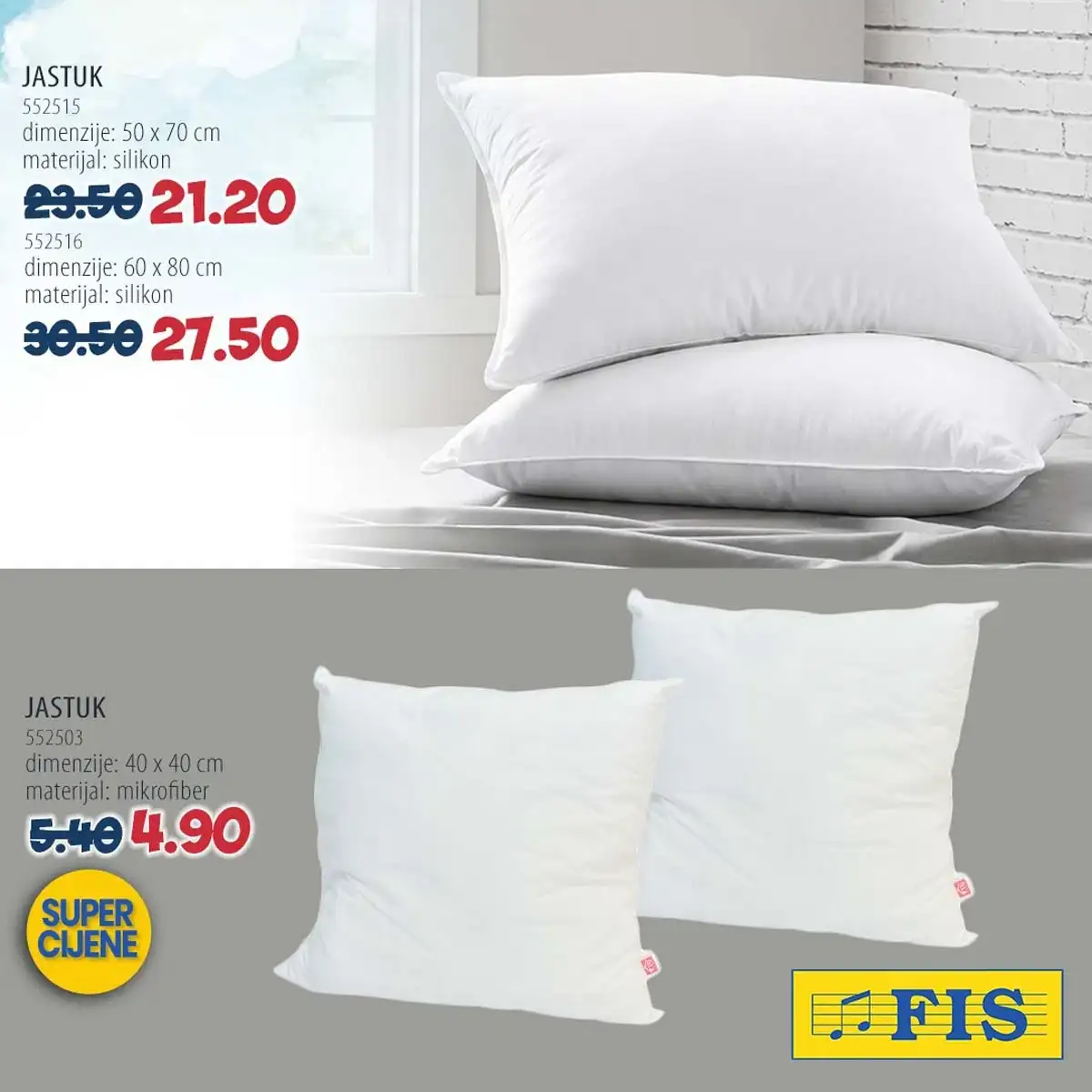 FIS HOME akcija do 30% jastuci nadmadraci i proizvodi za udoban san do 11.05.2026 strana 6