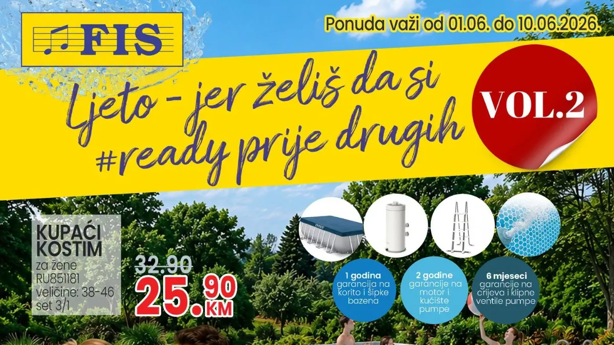 FIS ljetna akcija bazeni trampoline kupaći program i oprema za dvorište do 10.06.2026