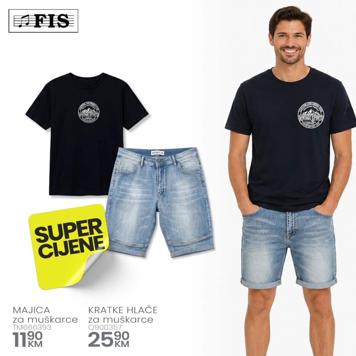 FIS Super cijene – muška majica i kratke hlače po super cijeni