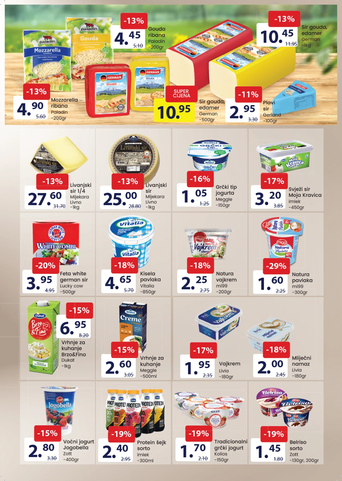 FIS akcija – sirevi, jogurt i mliječni proizvodi na sniženju