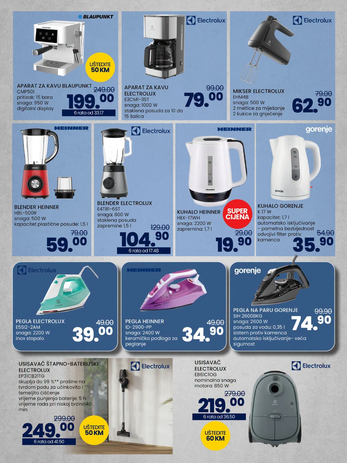 Electrolux, Gorenje i Heinner mali kućanski aparati u FIS katalogu