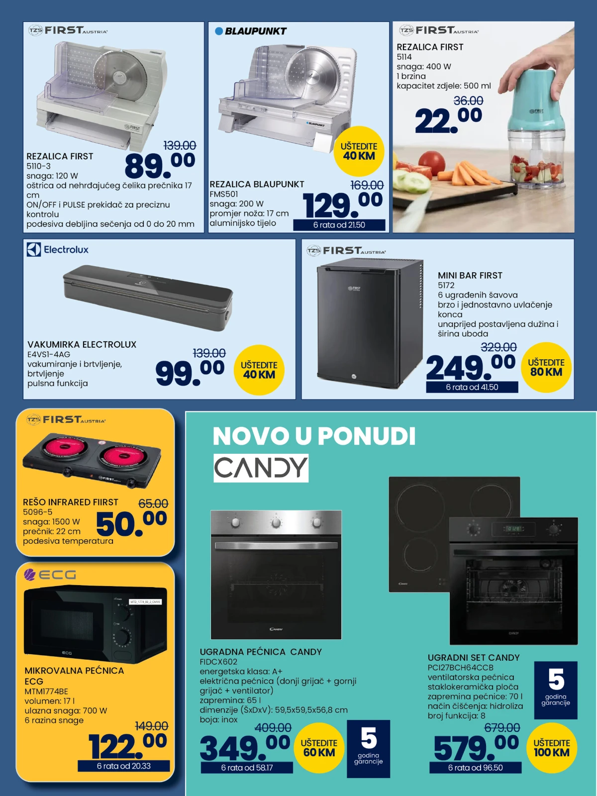 FIS katalog do 14.09.2026. – rezači, vakumirka, minibar, mikrovalna i Candy ugradbeni uređaji