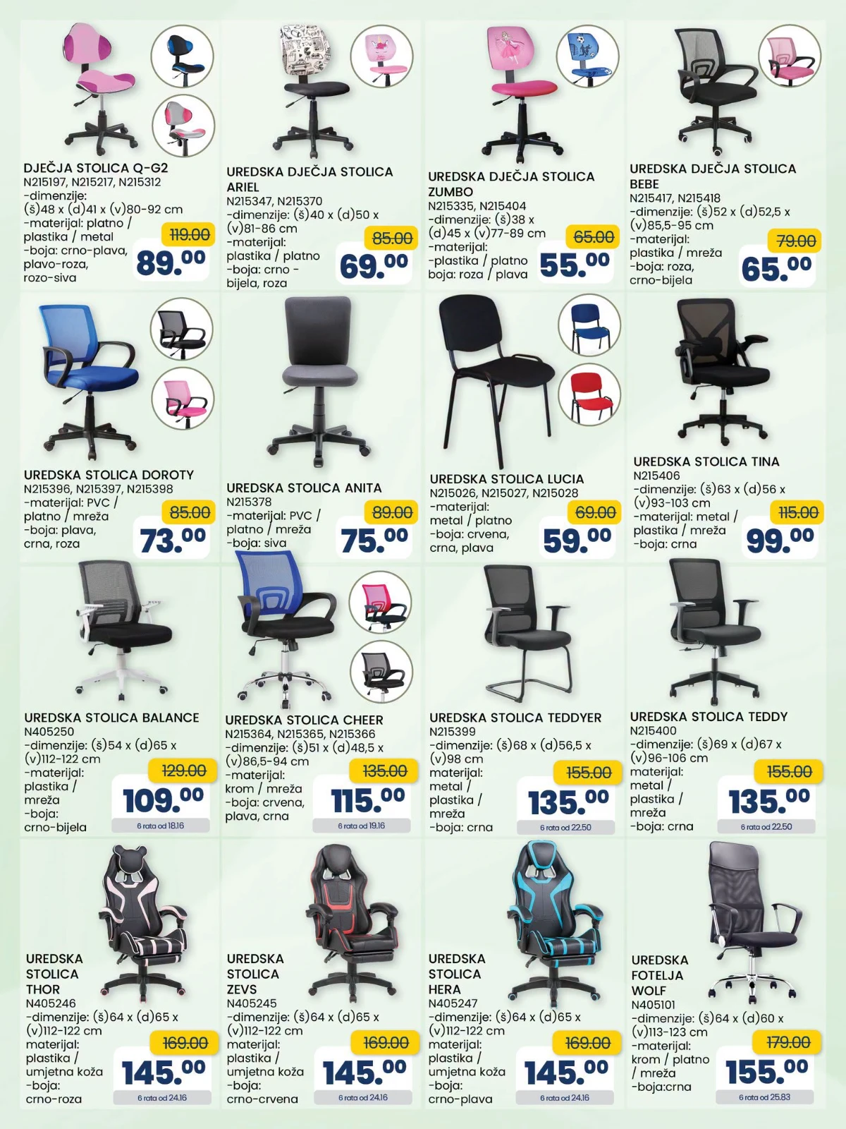 FIS Back to School do 13.09.2026. – dječije, uredske i gaming stolice za učenje i rad
