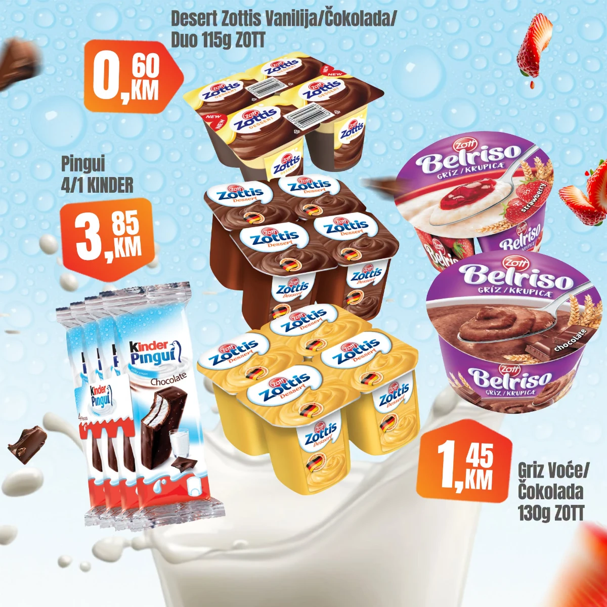 Fortuna Market vikend akcija strana 7 – Zott deserti, Belriso i Kinder Pingui
