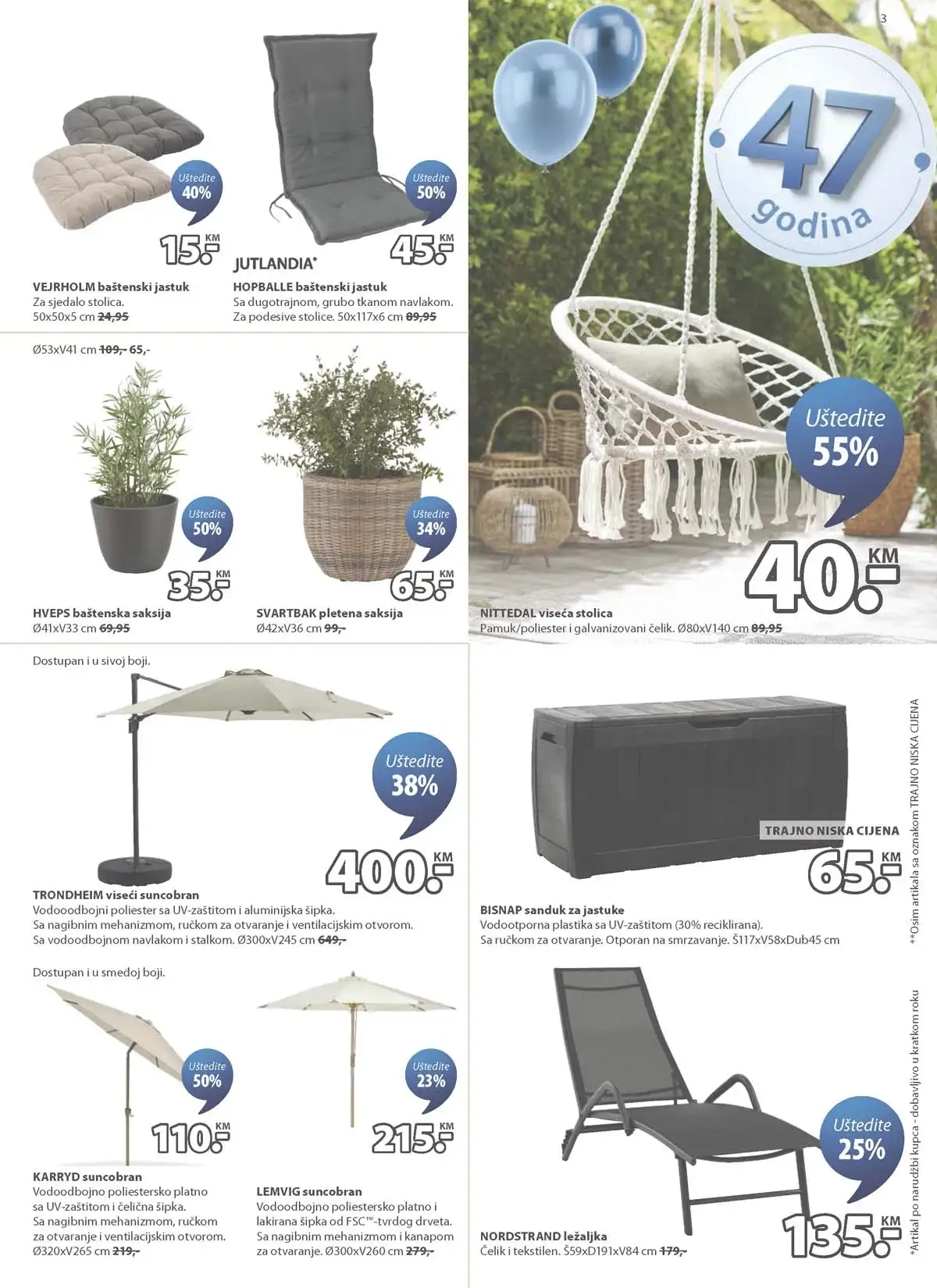 JYSK rođendanska akcija katalog sniženja namještaja i opreme za dom – strana 3 – do 28.04.2026