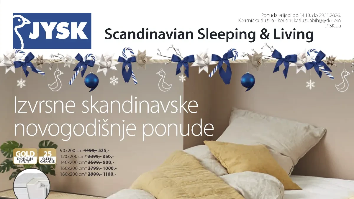 JYSK novogodišnje ponude – madrac DRIVA snižen 65% i novogodišnji patuljak SAFIR
