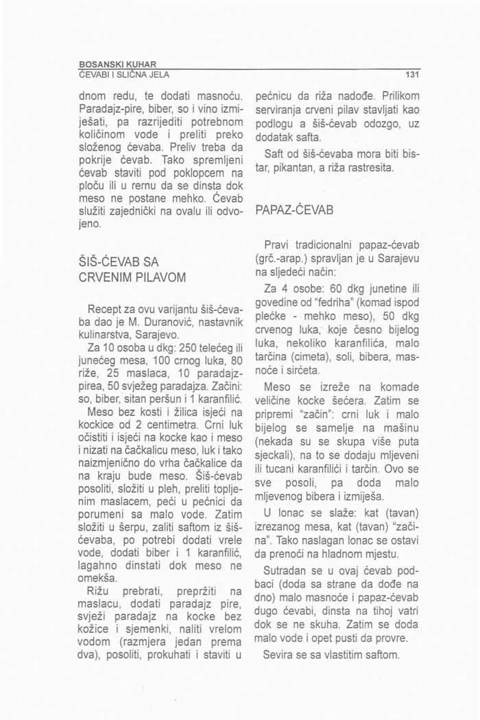 Recepti Bosanski kuhar  Alija Lakišić