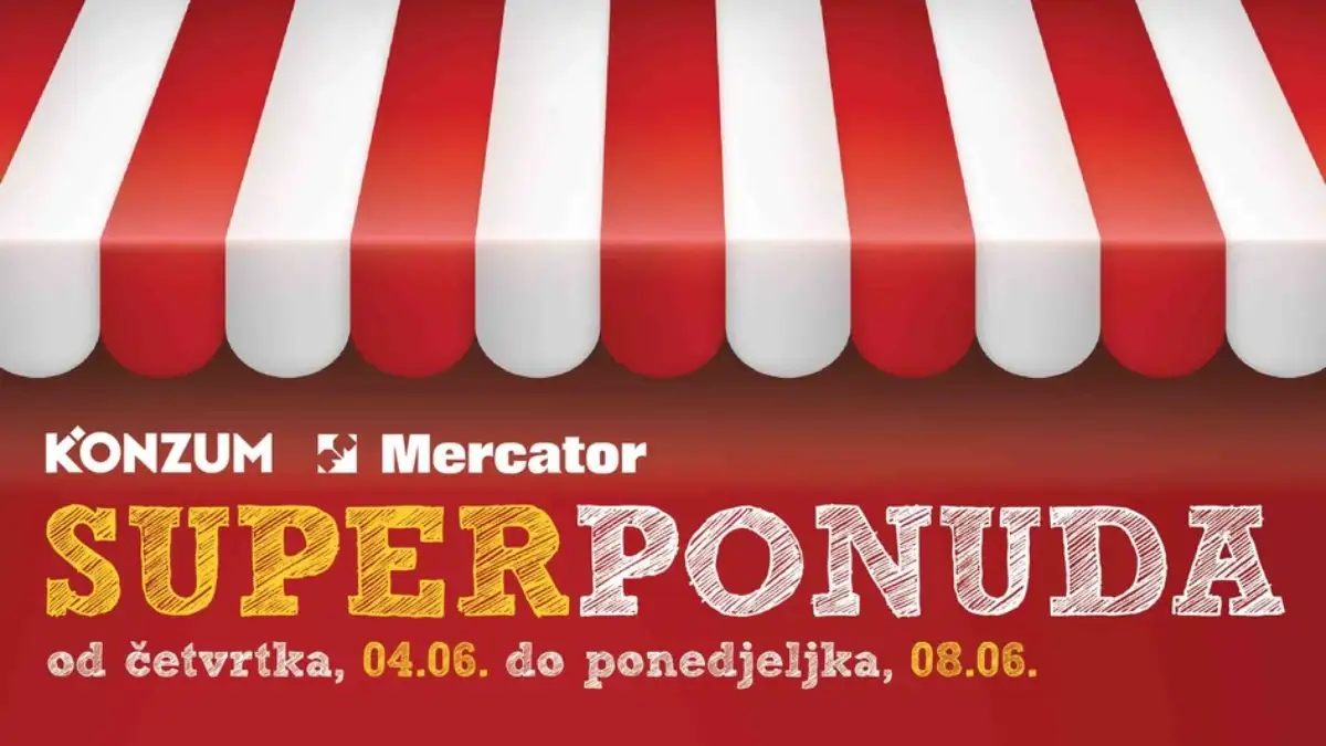 Konzum i Mercator Super vikend akcija do 42% popusta od 04.06. do 08.06.2026