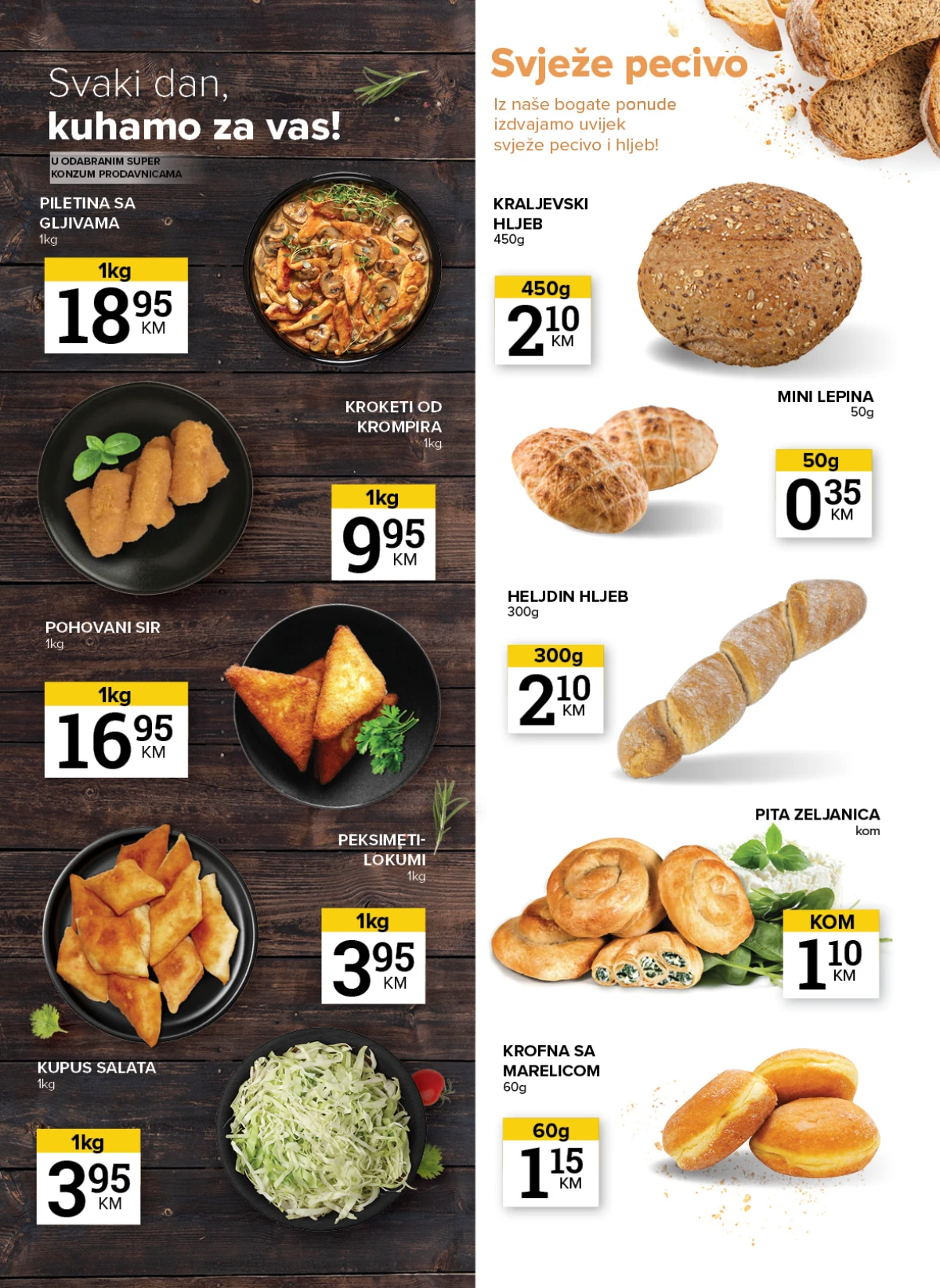 Konzum i Mercator kafa granola i doručak na akciji