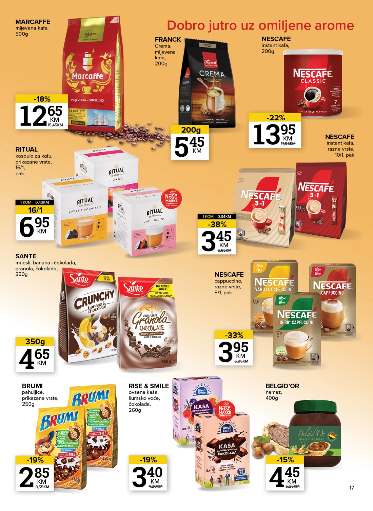 Konzum i Mercator slatkiši kafa i prehrambeni proizvodi na akciji
