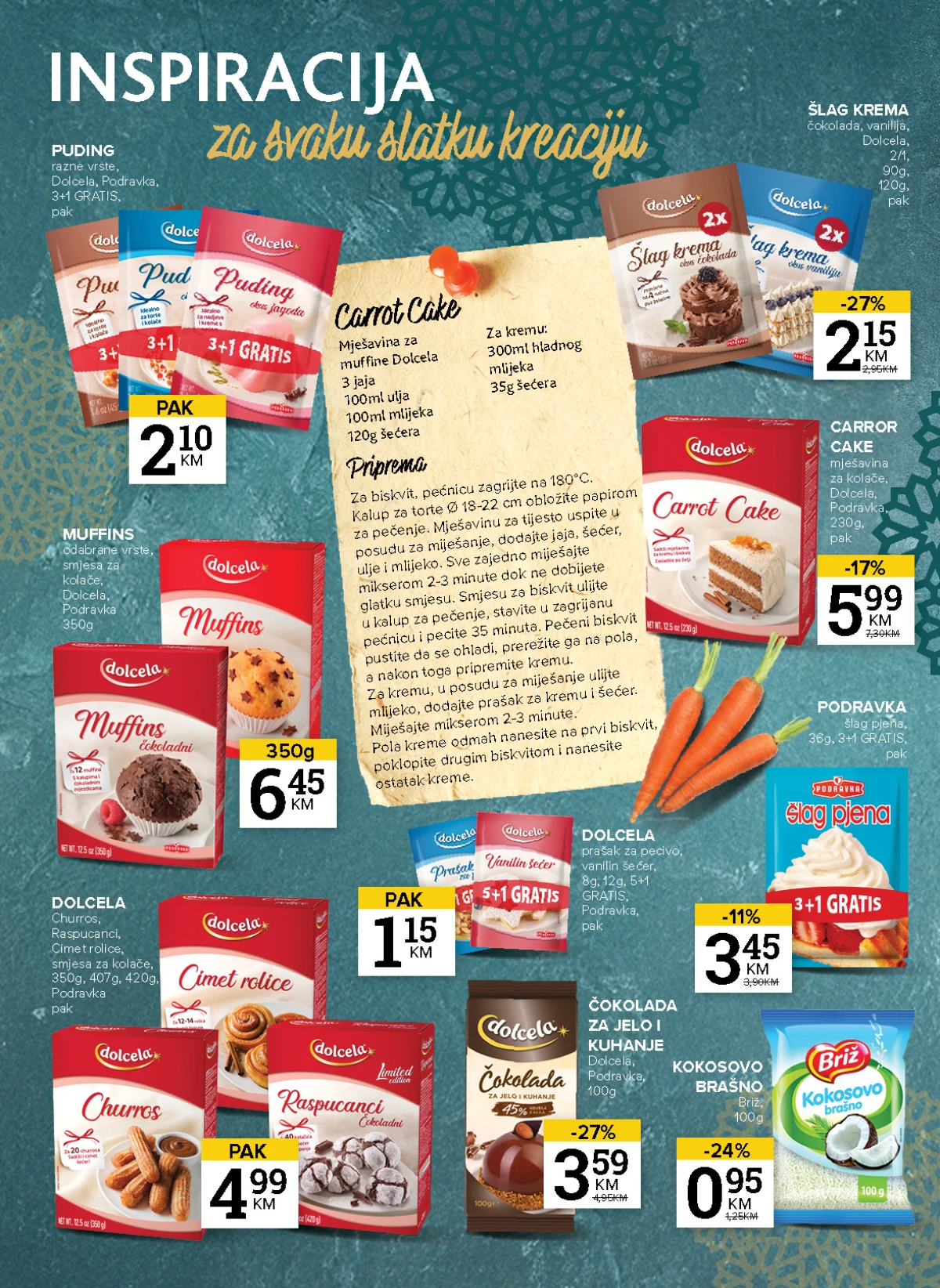 Konzum i Mercator katalog maj 2026 Dolcela puding i proizvodi za kolače akcija
