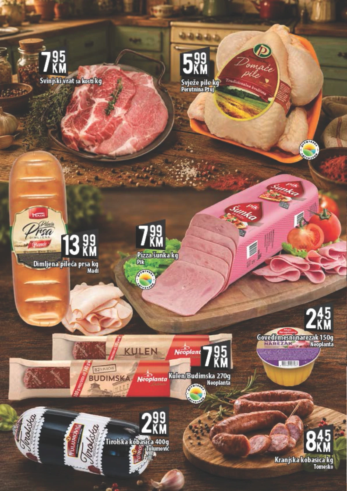 Kort katalog meso i suhomesnati proizvodi Kort akcija do 03.06.2026 – svježe pile, svinjski vrat i pizza šunka po akcijskim cijenama