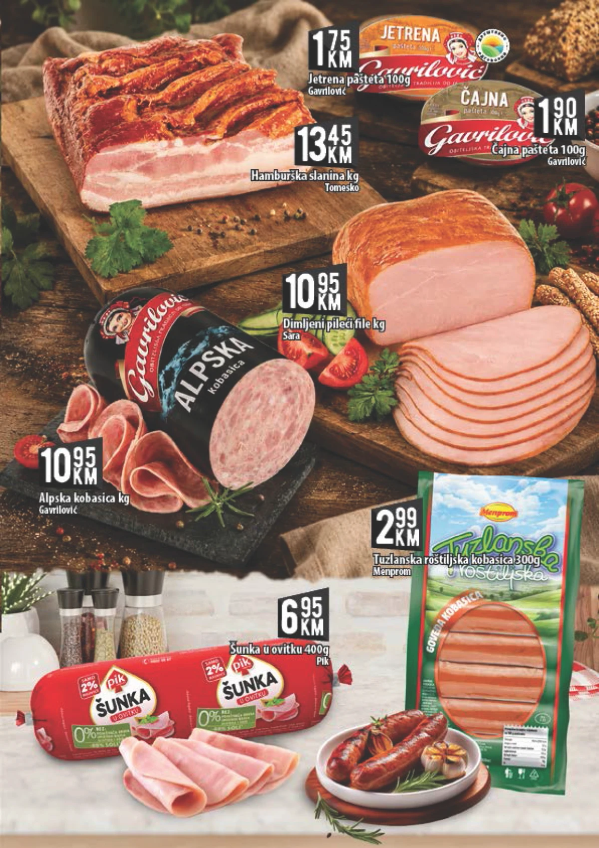 Kort katalog kobasice i dimljeni proizvodi Kort akcija – Alpska kobasica, pileći file i paštete po nižim cijenama