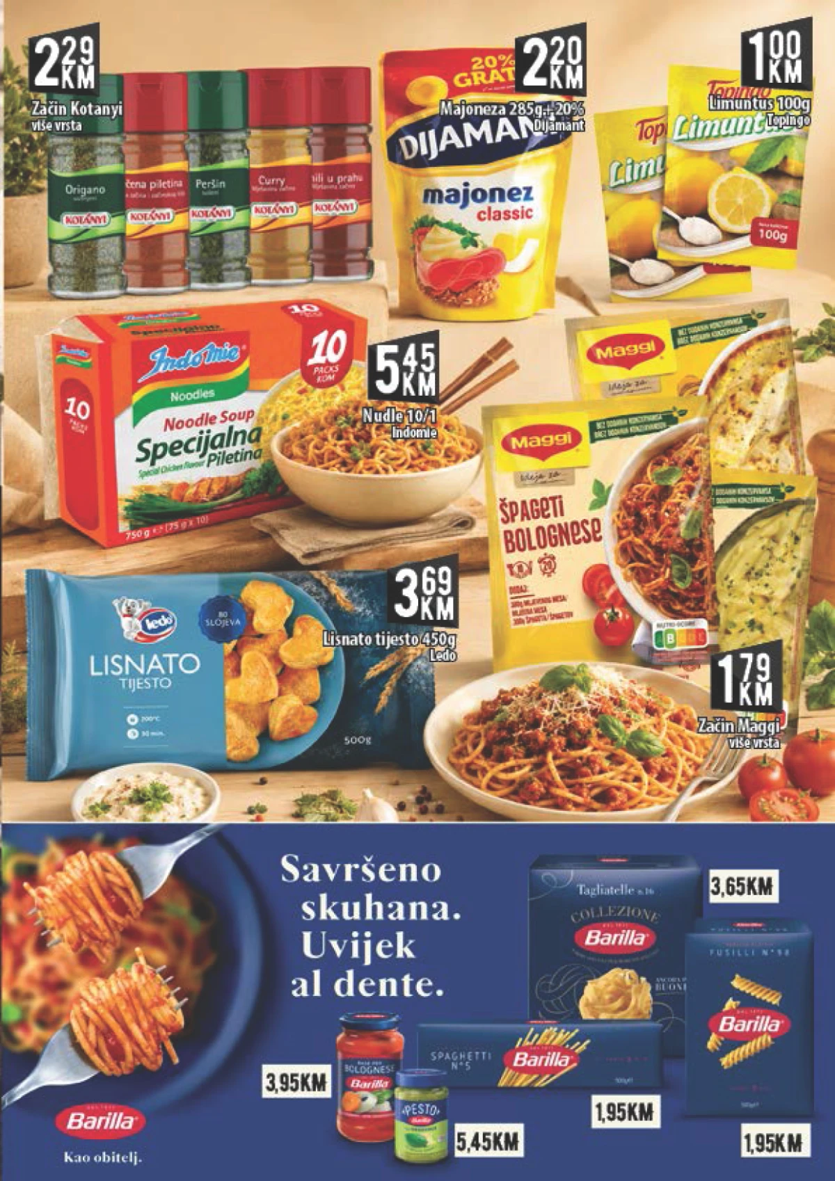 Kort katalog tjestenina i začini Kort akcija – Barilla tjestenina, nudle i majoneza po sniženim cijenama