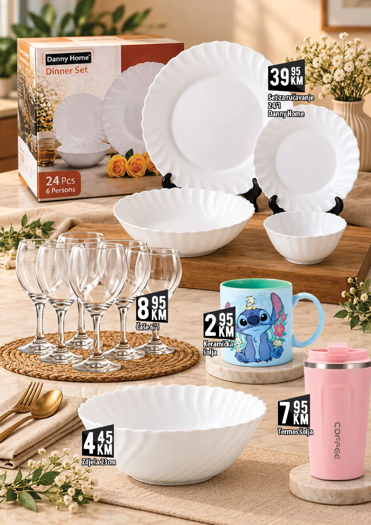 KORT katalog, stranica 21 – Danny Home set za ručavanje od 24 dijela za 39,95 KM i set od šest čaša za 8,95 KM