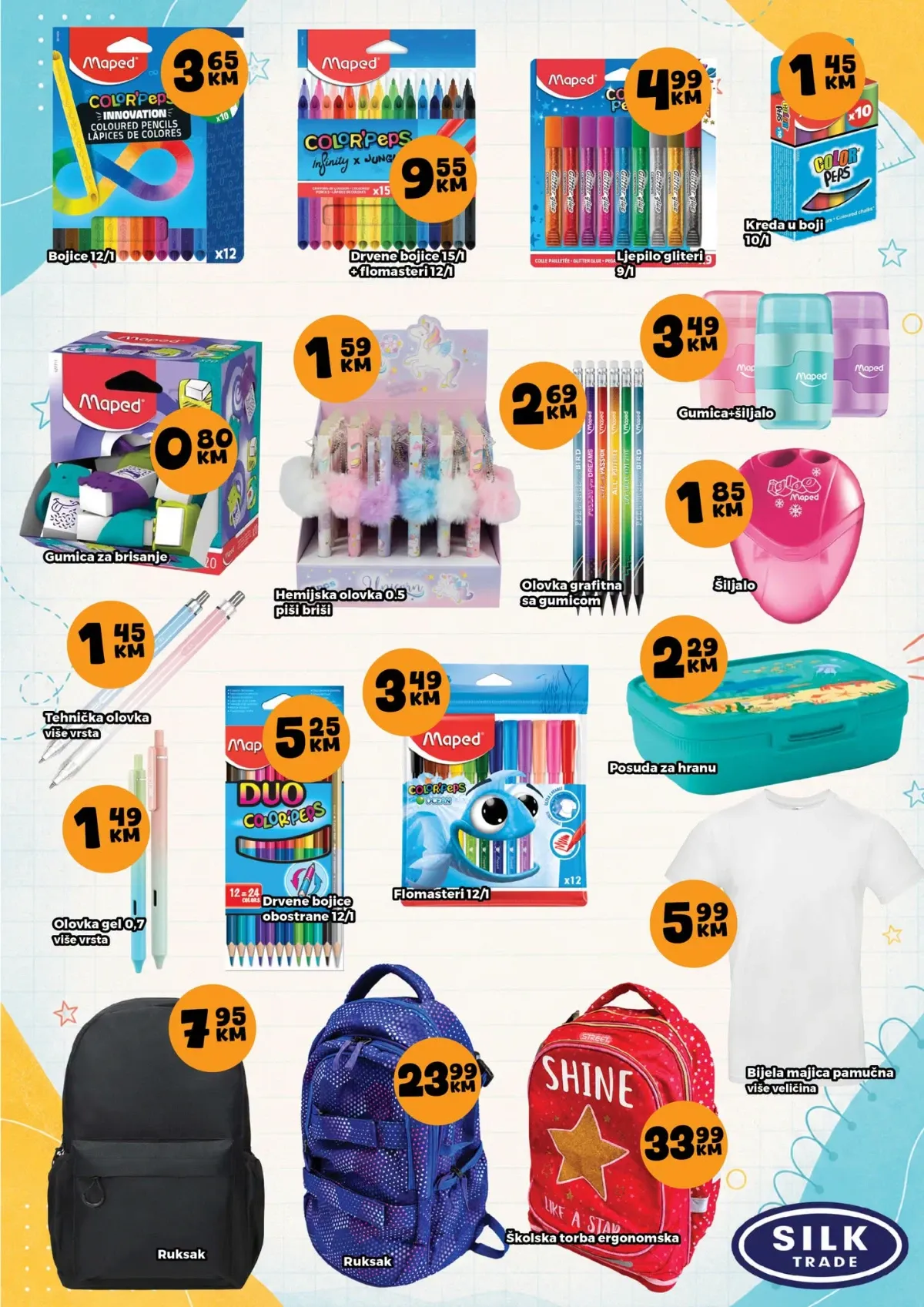 KORT školski katalog – Maped bojice, flomasteri, ljepilo, ruksaci i školske torbe