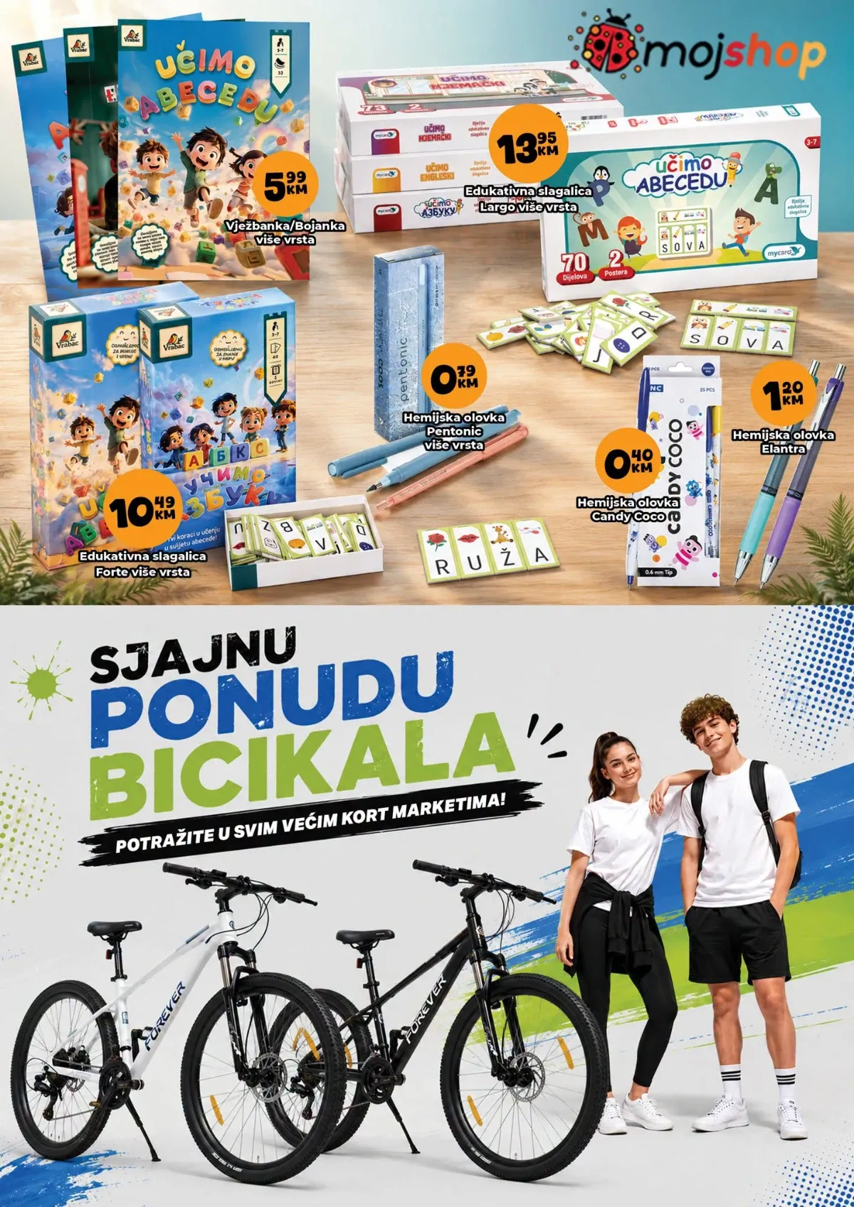 KORT školski katalog – edukativne slagalice, vježbanke i ponuda bicikala