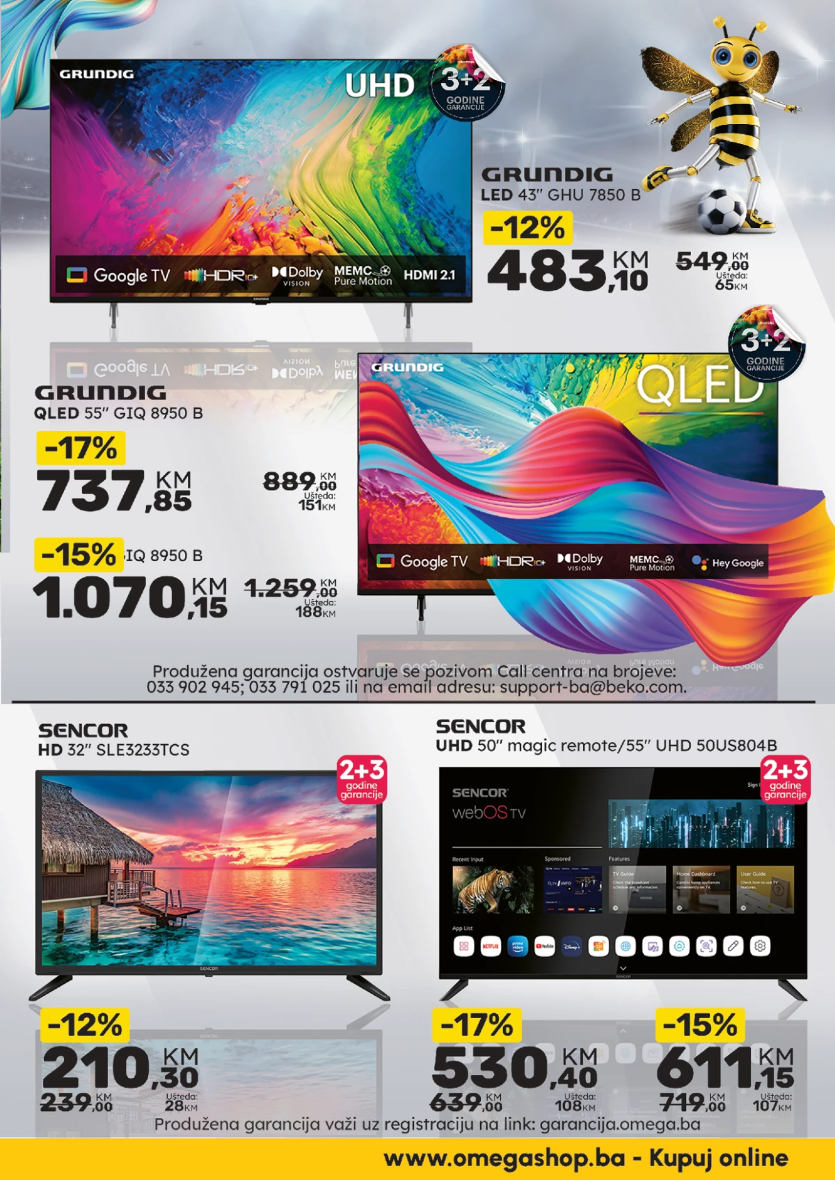 Omega Shop QLED i UHD televizori akcija