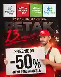 Penny RAU Bau centar Petak 13 akcija – sniženja do 50% na preko 1000 artikala do 16. marta 2026