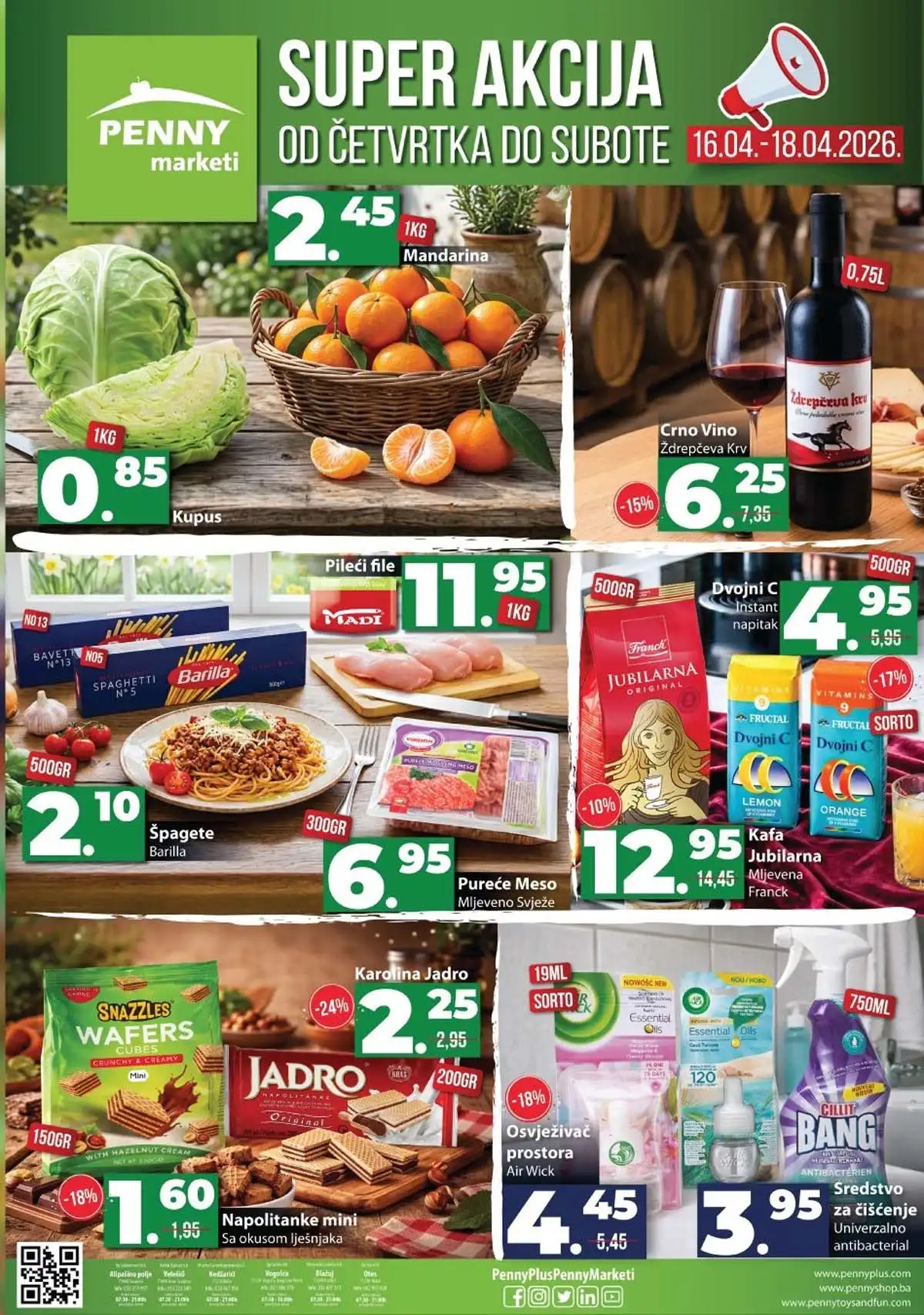 Penny market vikend akcija Bosna i Hercegovina velika sniženja prehrane i kućnih potrepština do 18. aprila 2026 prva strana