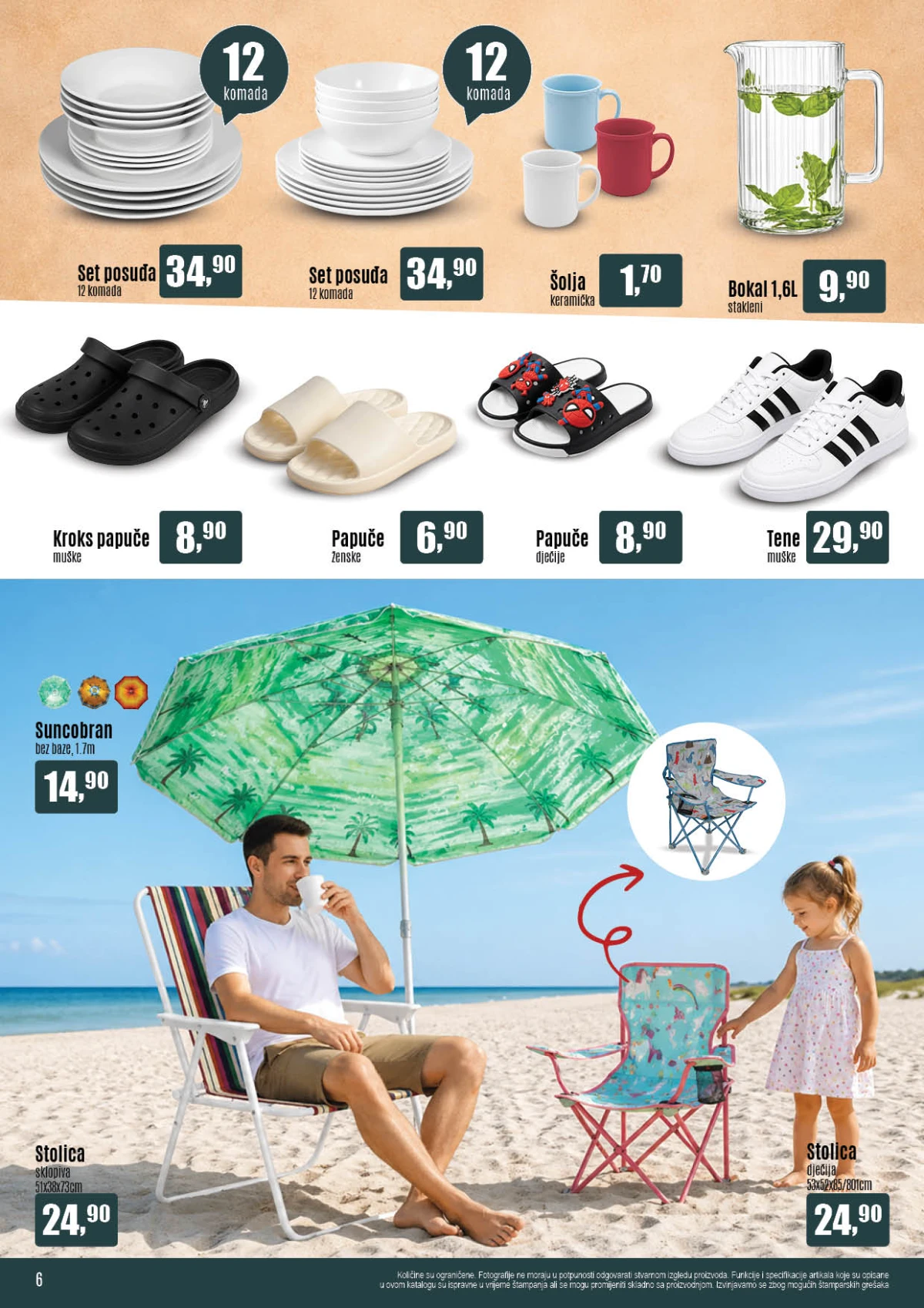 Robot katalog posuđe papuče suncobrani i stolice za plažu
