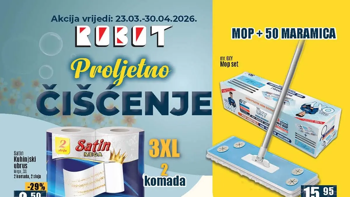 Robot akcija sniženja do 42 posto sredstva za čišćenje i kućni proizvodi april 2026 katalog