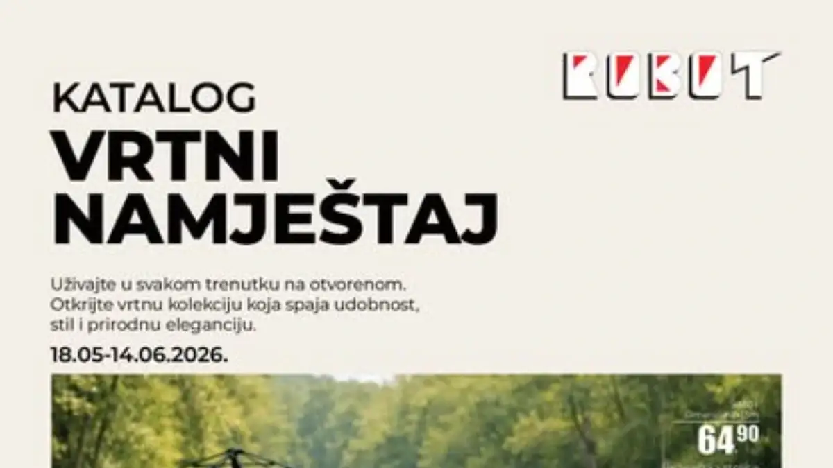 Robot vrtni namještaj katalog 2026 ležaljke stolovi suncobrani i baštenske garniture na akciji do 50 posto