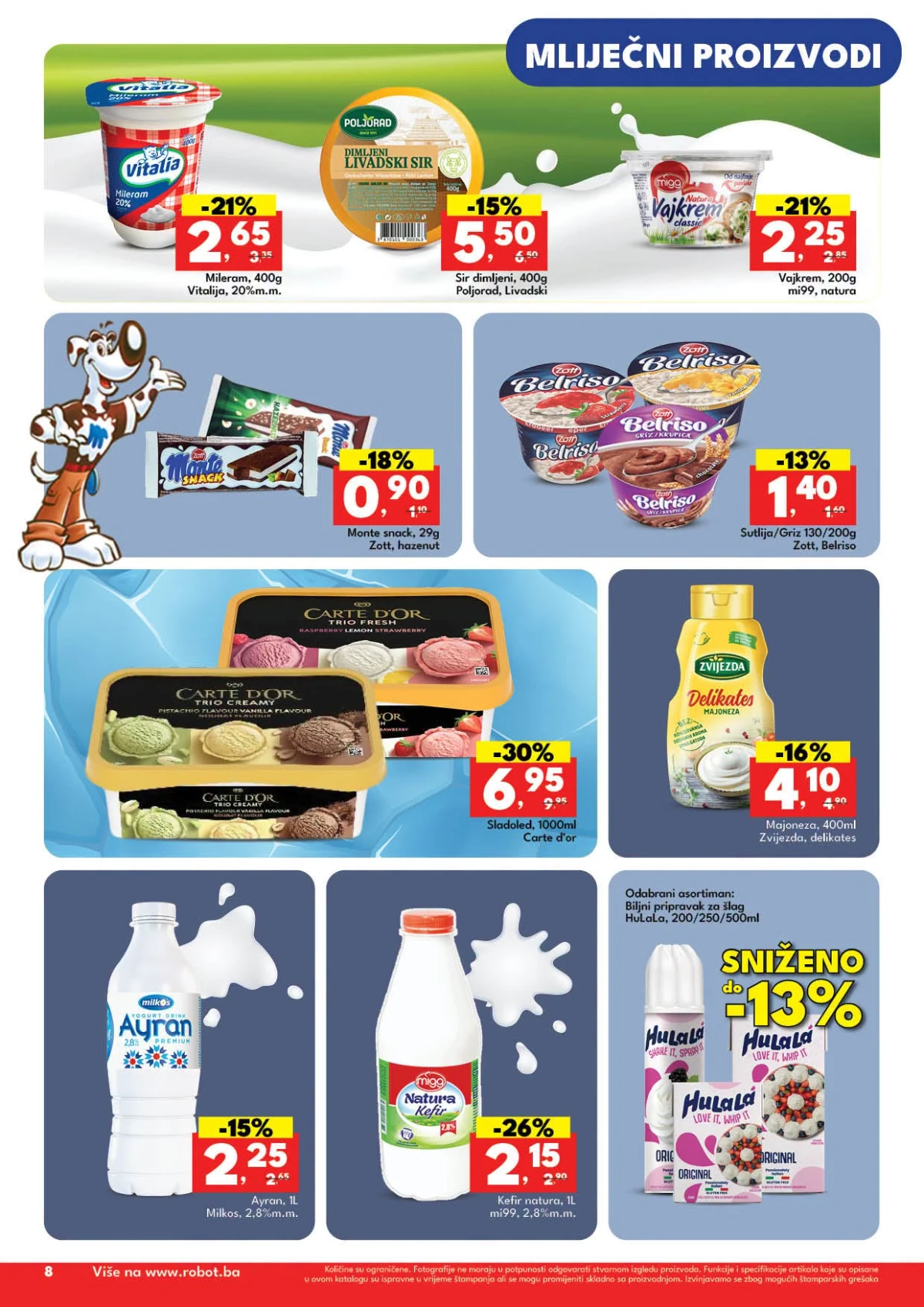Robot katalog strana 8 mliječni proizvodi deserti i sladoled