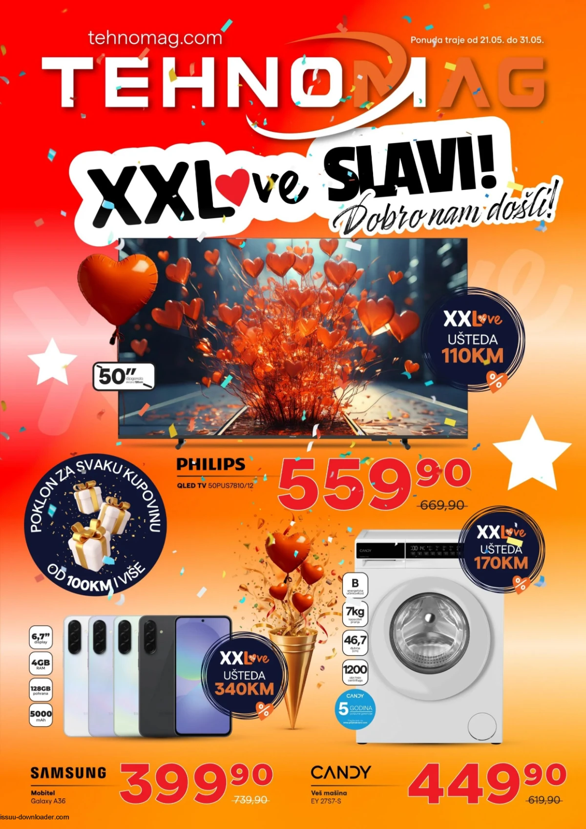Tehnomag XXL Love akcija do 64% – Samsung telefoni, TV uređaji i bijela tehnika do 31.05.2026