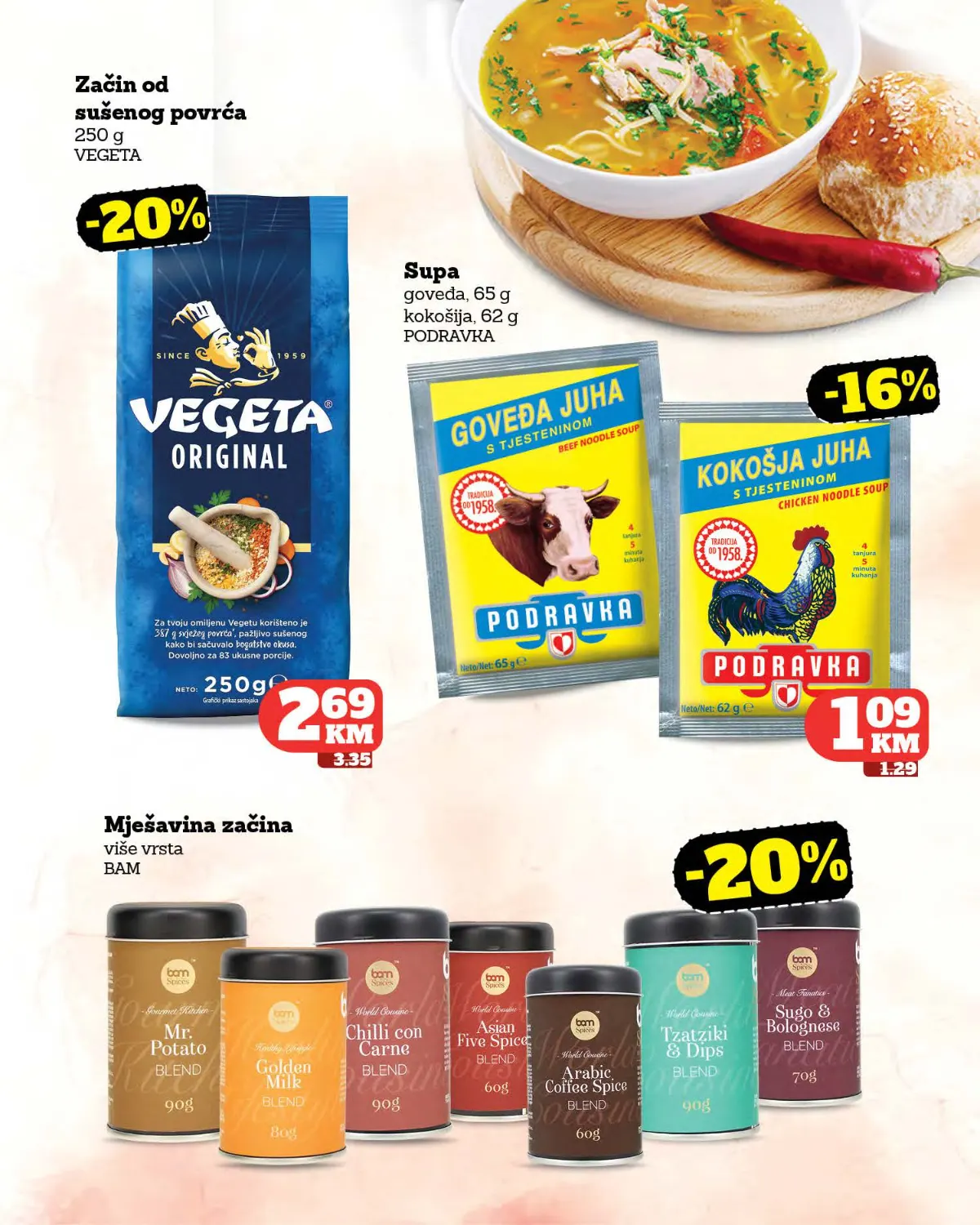 Tropic katalog – Vegeta i Podravka akcijske cijene Tropic katalog – Vegeta začin, Podravka supe i BAM začini