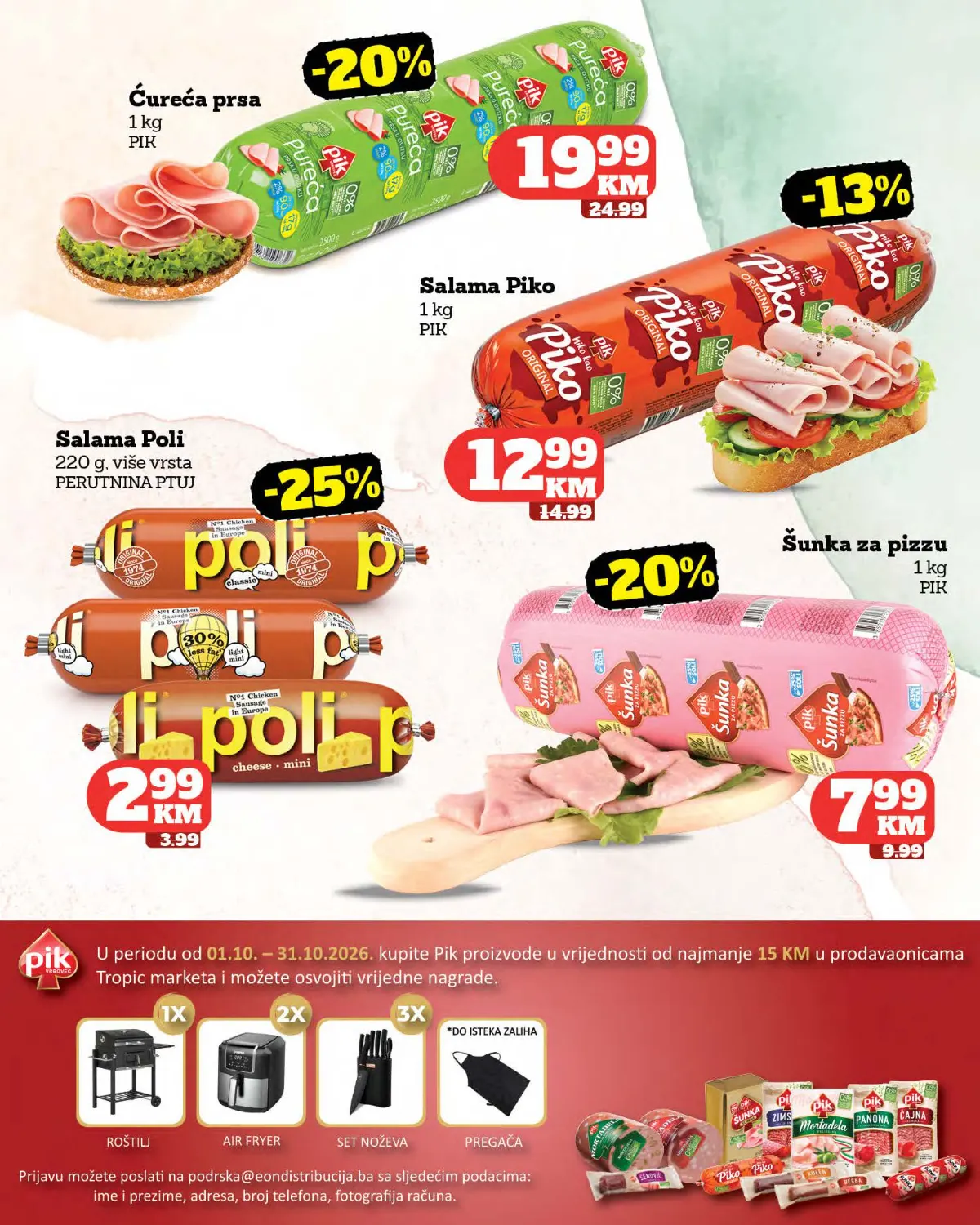 Tropic katalog – akcija na salame i mesne prerađevine Tropic katalog – ćureća prsa, Poli salama, Piko salama i šunka