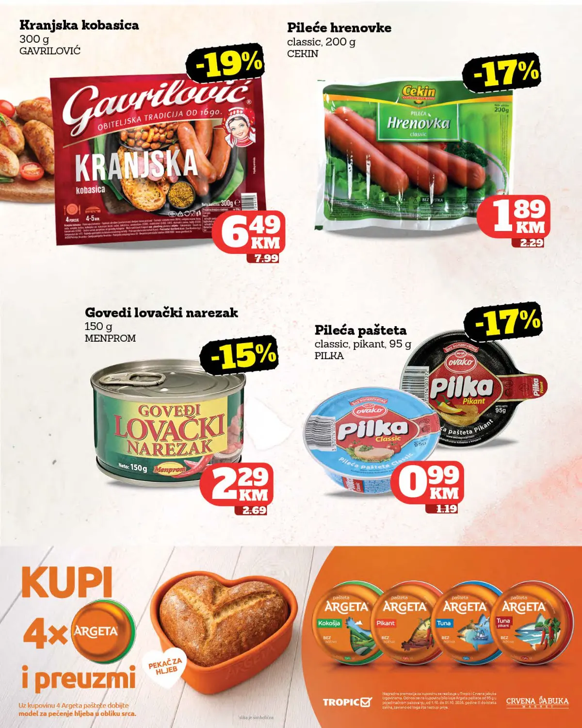 Tropic katalog – kobasice, hrenovke i paštete na akciji Tropic katalog – kranjska kobasica, hrenovke, narezak i pašteta
