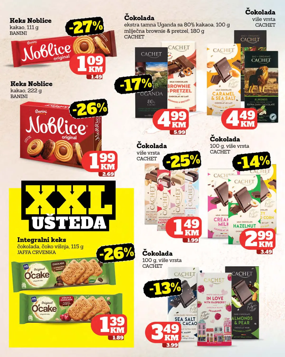 Tropic katalog – čokolade i keks na akciji Tropic katalog – Noblice, Cachet čokolade i integralni keks