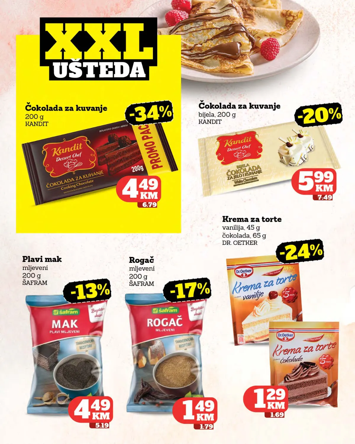 Tropic katalog – sastojci za kolače na akciji Tropic katalog – čokolada za kuhanje, mak, rogač i kreme za torte