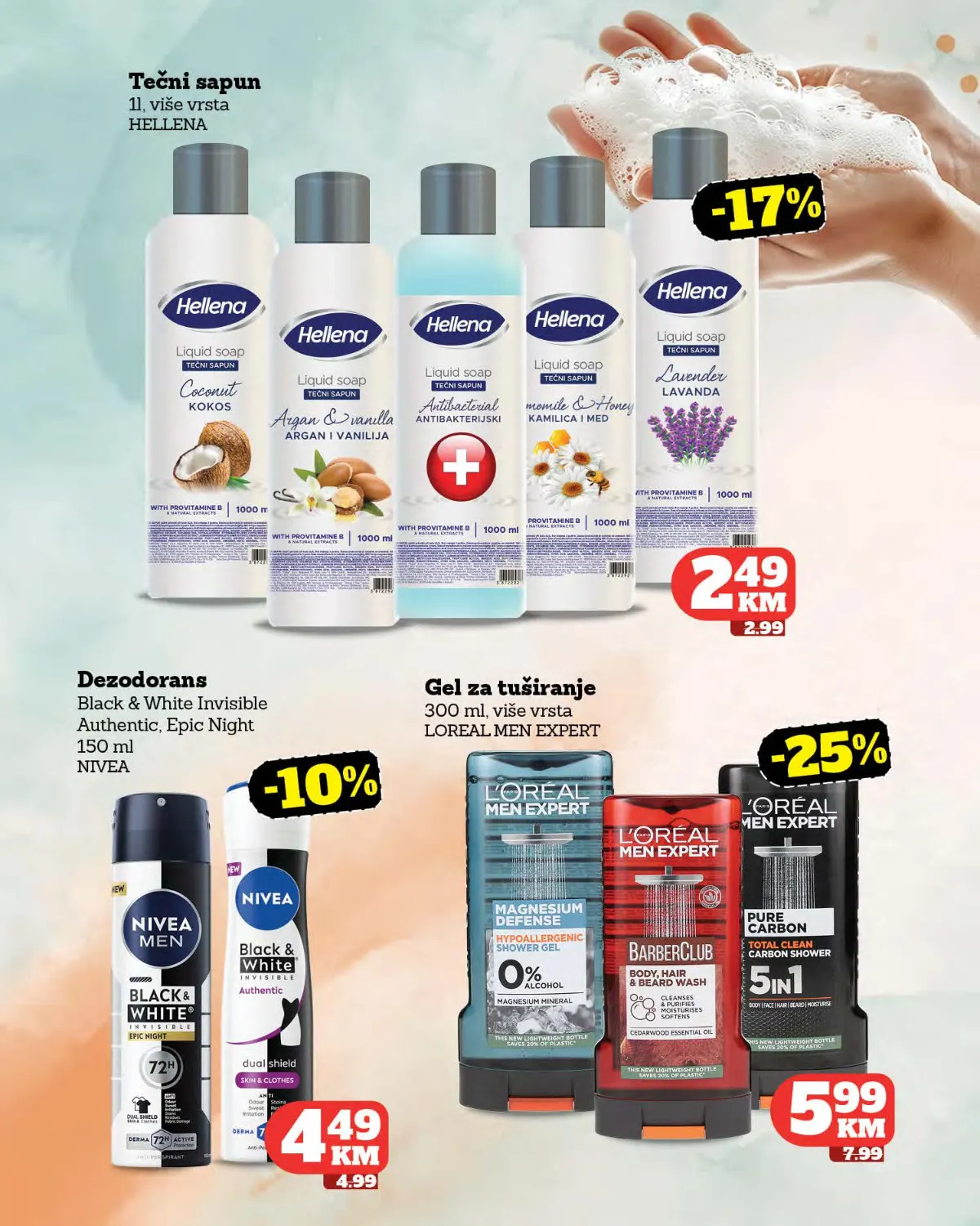 Tropic katalog – higijena za muškarce i žene Tropic katalog – tečni sapun, Nivea dezodorans i L'Oréal gel za tuširanje
