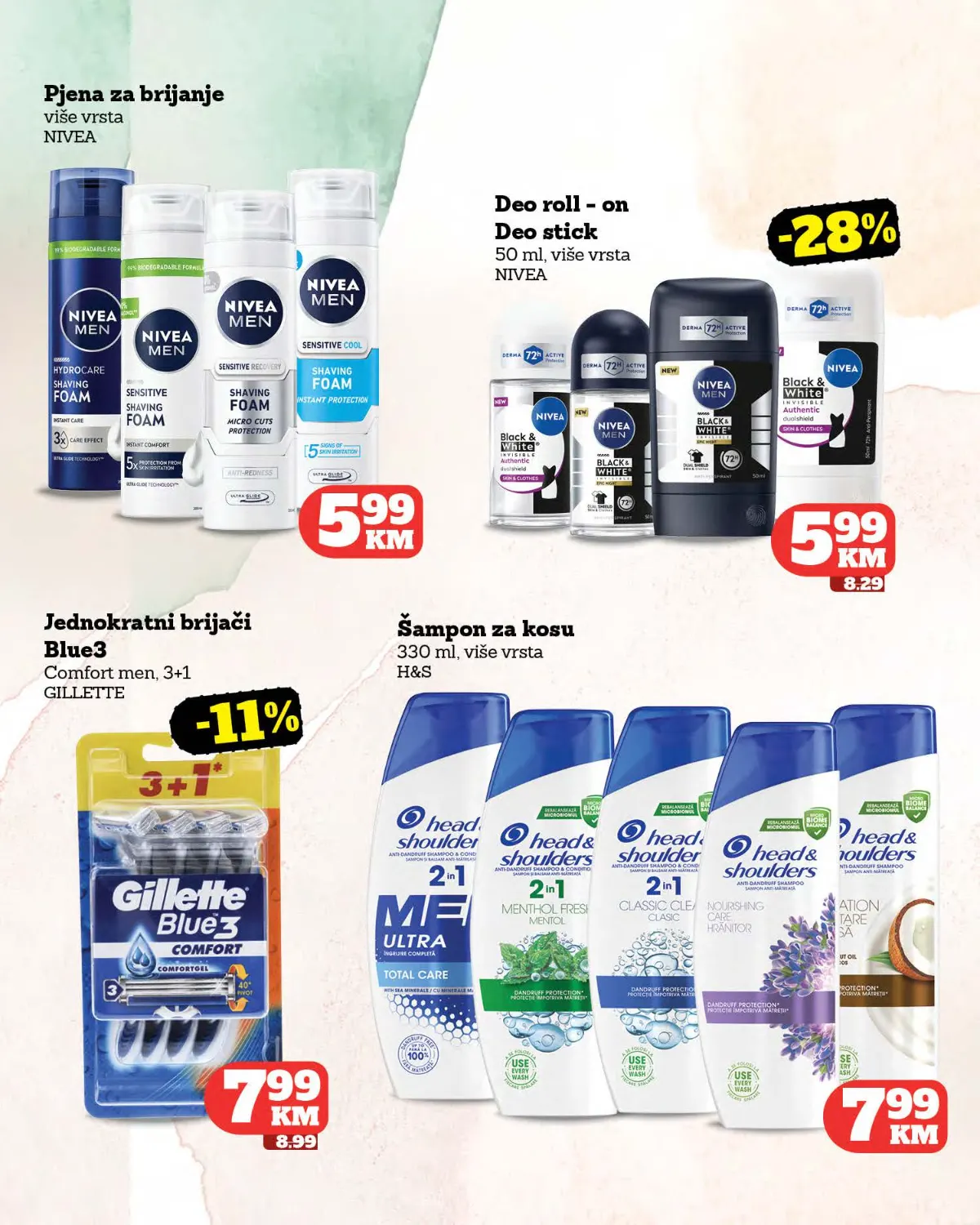 Tropic katalog – brijanje i njega kose Tropic katalog – Nivea pjena i dezodoransi, Gillette brijači i Head and Shoulders