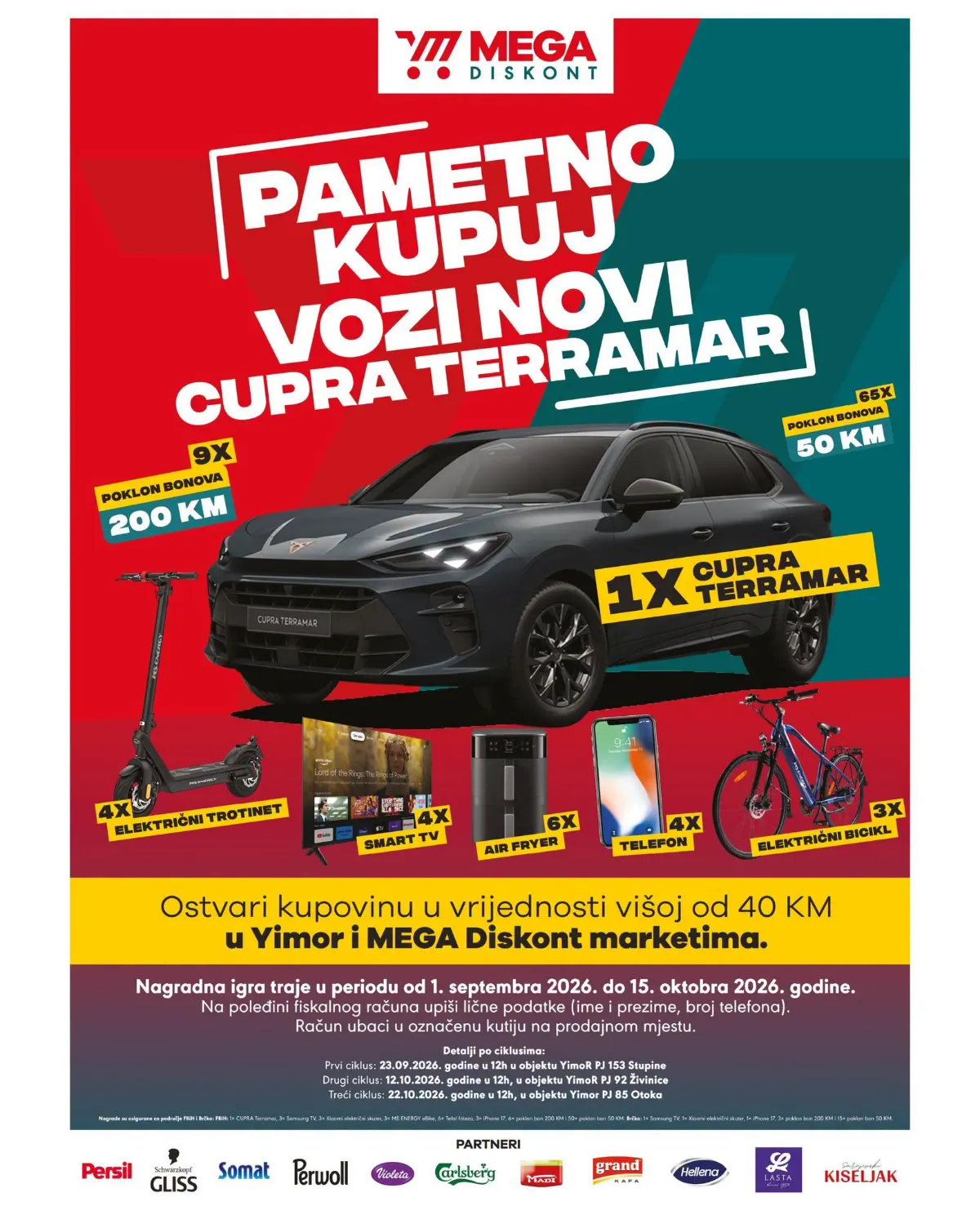 Mega Diskont nagradna akcija uz kupovinu u Mega Diskont i Yimor marketima